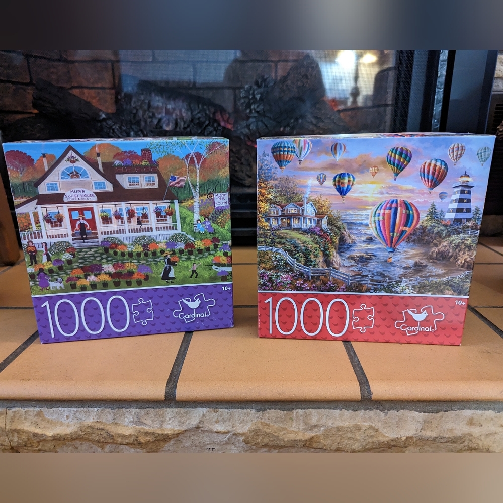 CARDINAL 1000 piece puzzles hot air balloon flower garden
